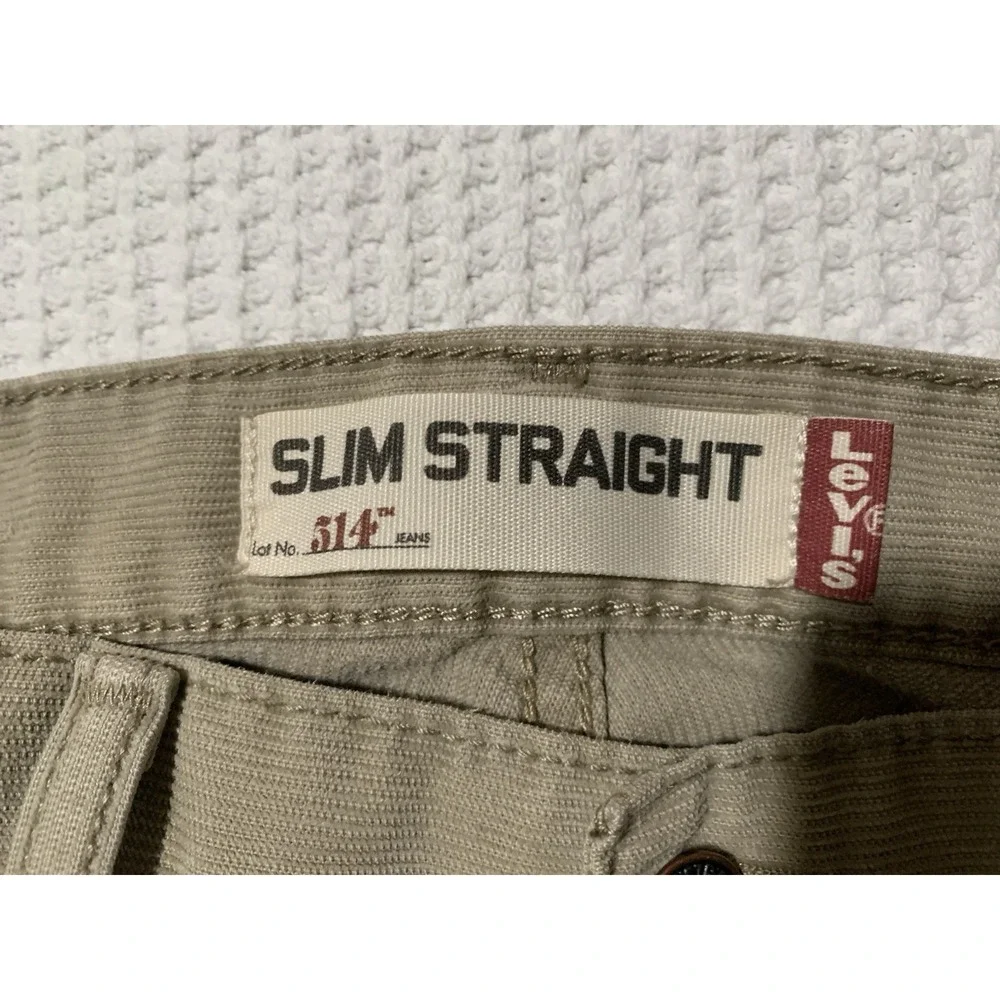 Levis 514 Jeans Mens 30x30 Tan Khaki Slim Straight‎ Corduroy Pants